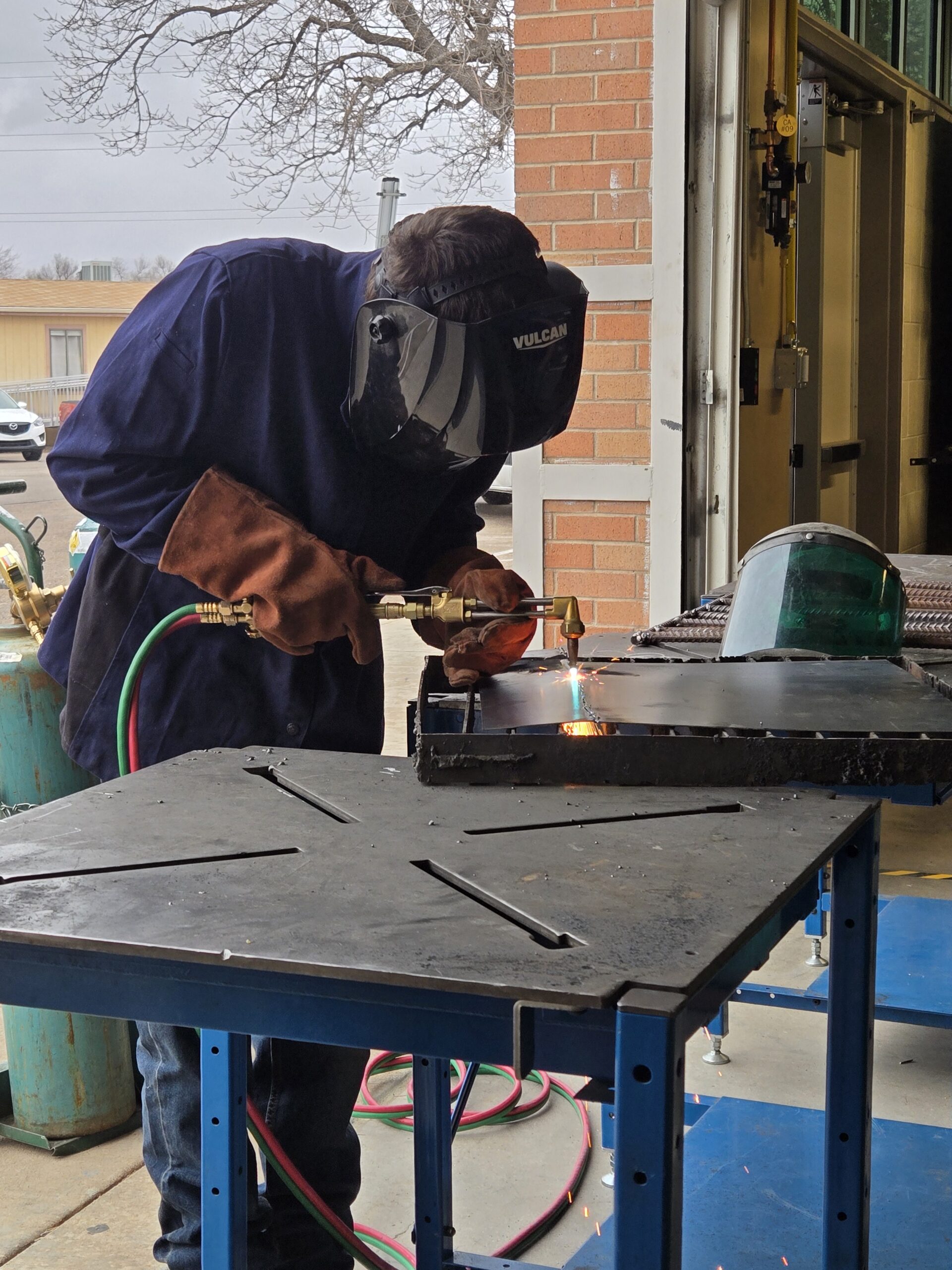Student welding during BUILT NoCO training