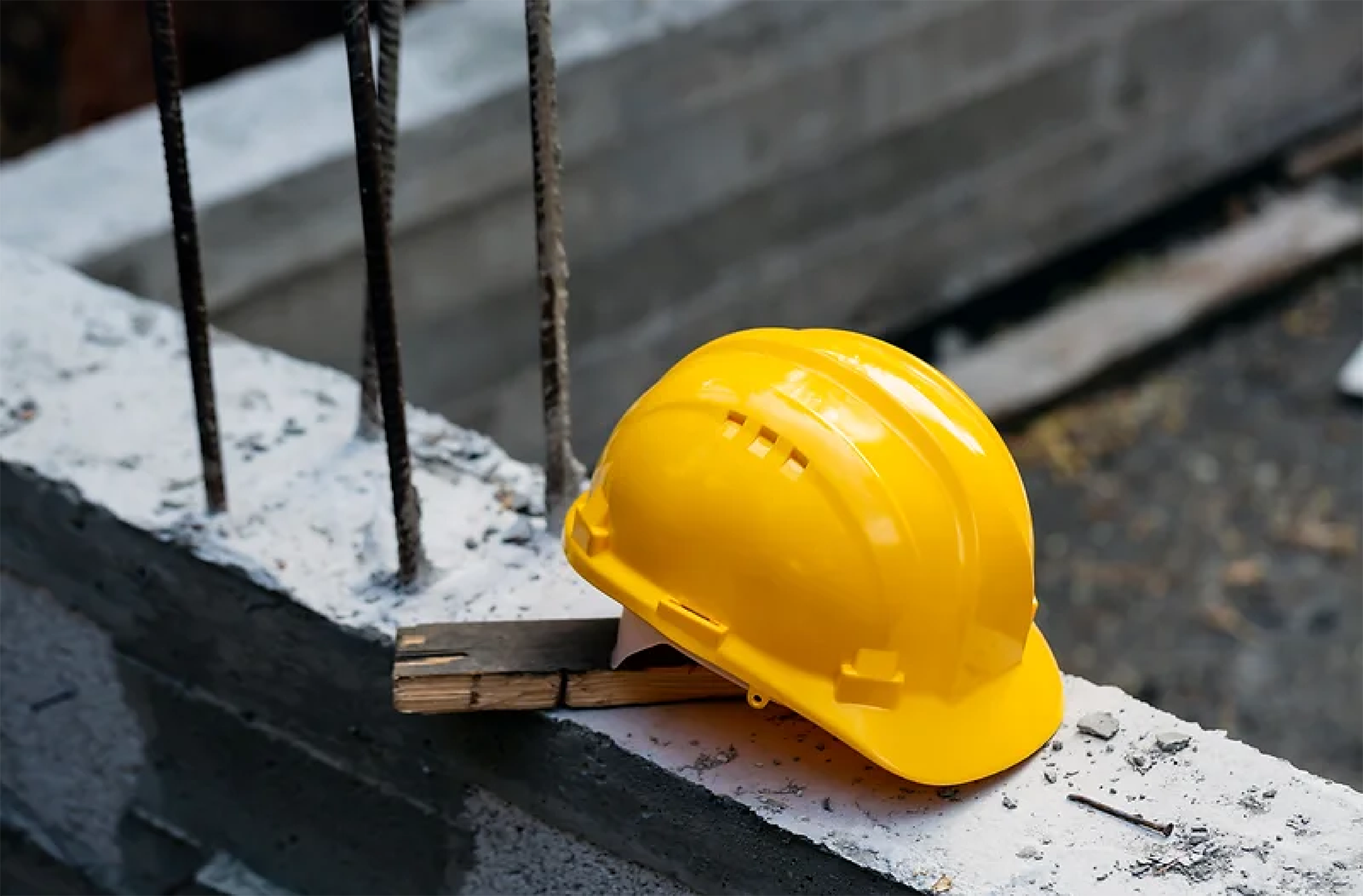 Yellow construction hard hat